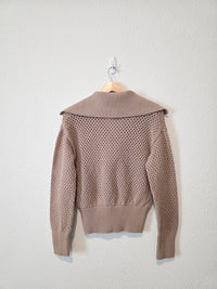 Varley Open Knit Quarter Zip (S)
