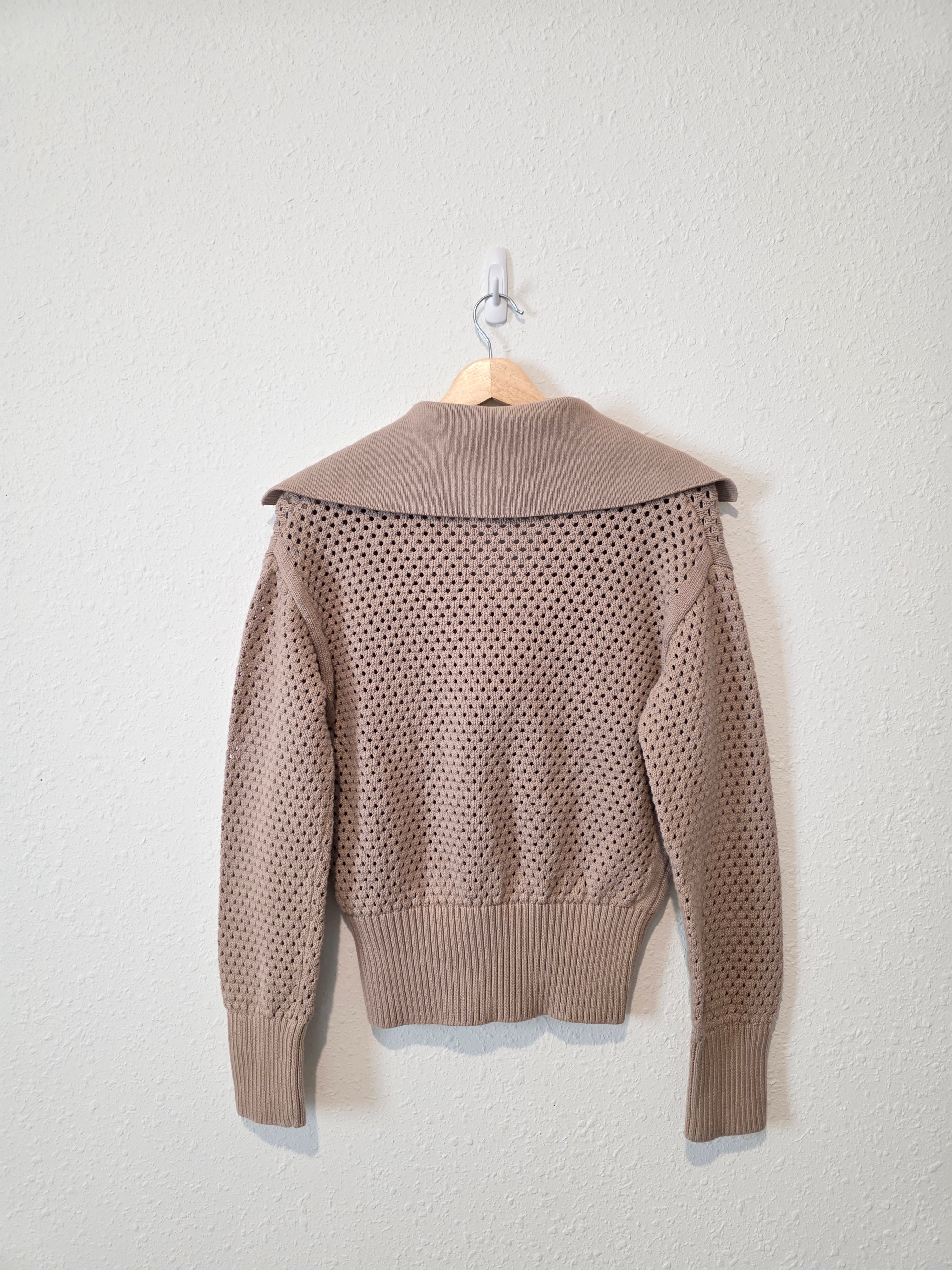 Varley Open Knit Quarter Zip (S)