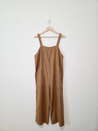 Linen Wide Leg Jumpsuit Overalls (S)