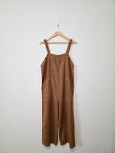 Linen Wide Leg Jumpsuit Overalls (S)