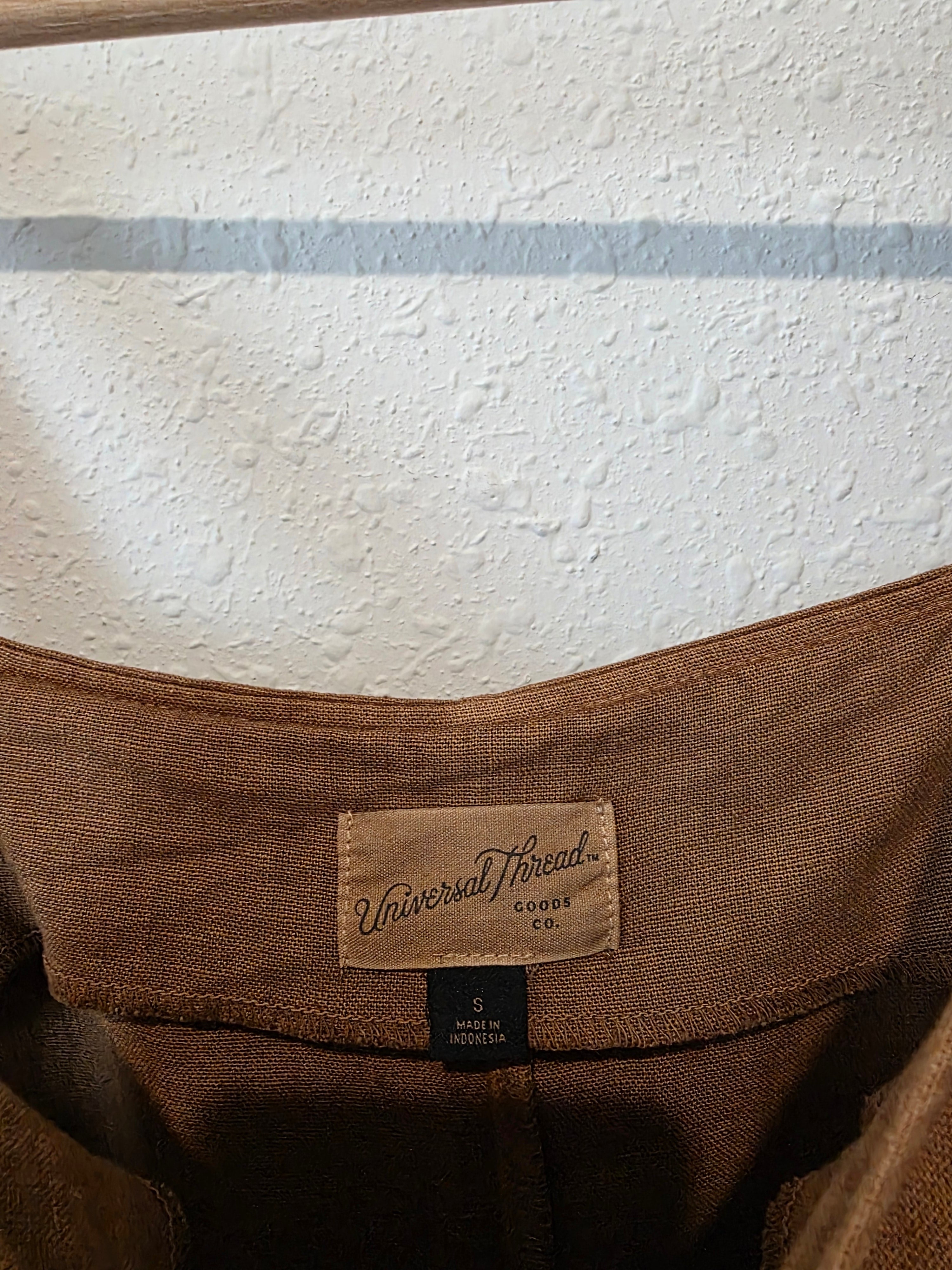 Linen Wide Leg Jumpsuit Overalls (S)