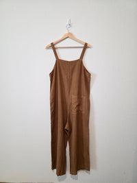 Linen Wide Leg Jumpsuit Overalls (S)