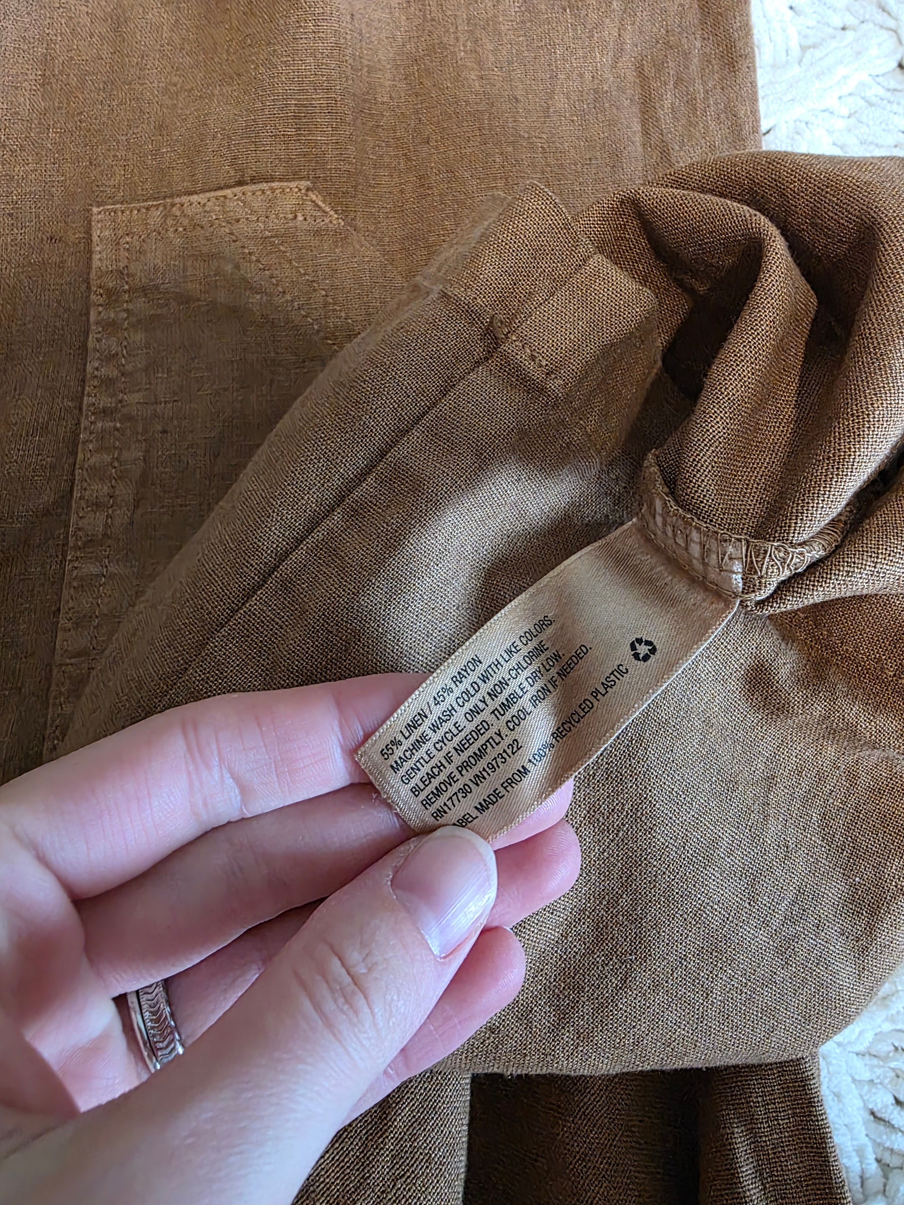 Linen Wide Leg Jumpsuit Overalls (S)