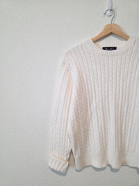 Vintage Cable Knit Crewneck Sweater (L)