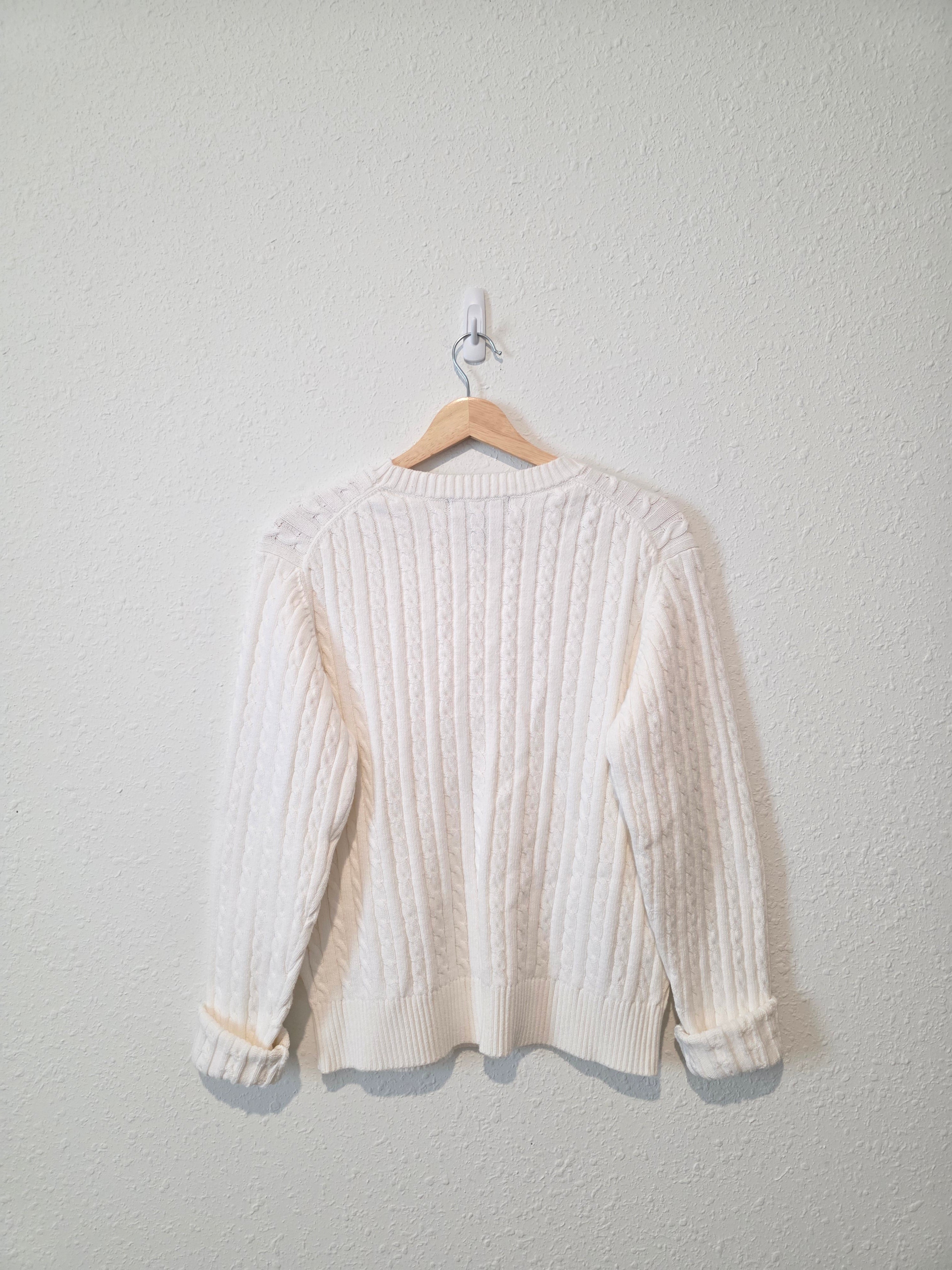Vintage Cable Knit Crewneck Sweater (L)