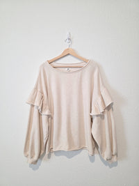 Aerie Oat Ruffle Sweatshirt (XL)
