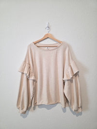 Aerie Oat Ruffle Sweatshirt (XL)