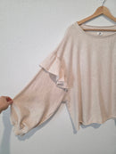 Aerie Oat Ruffle Sweatshirt (XL)