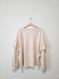 Aerie Oat Ruffle Sweatshirt (XL)