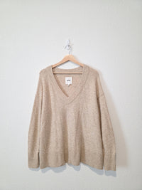 Aerie Neutral Cozy V Neck Sweater (XS)