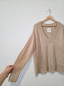 Aerie Neutral Cozy V Neck Sweater (XS)