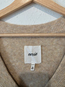 Aerie Neutral Cozy V Neck Sweater (XS)