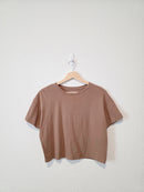 Brown Crop Crewneck Tee (L)