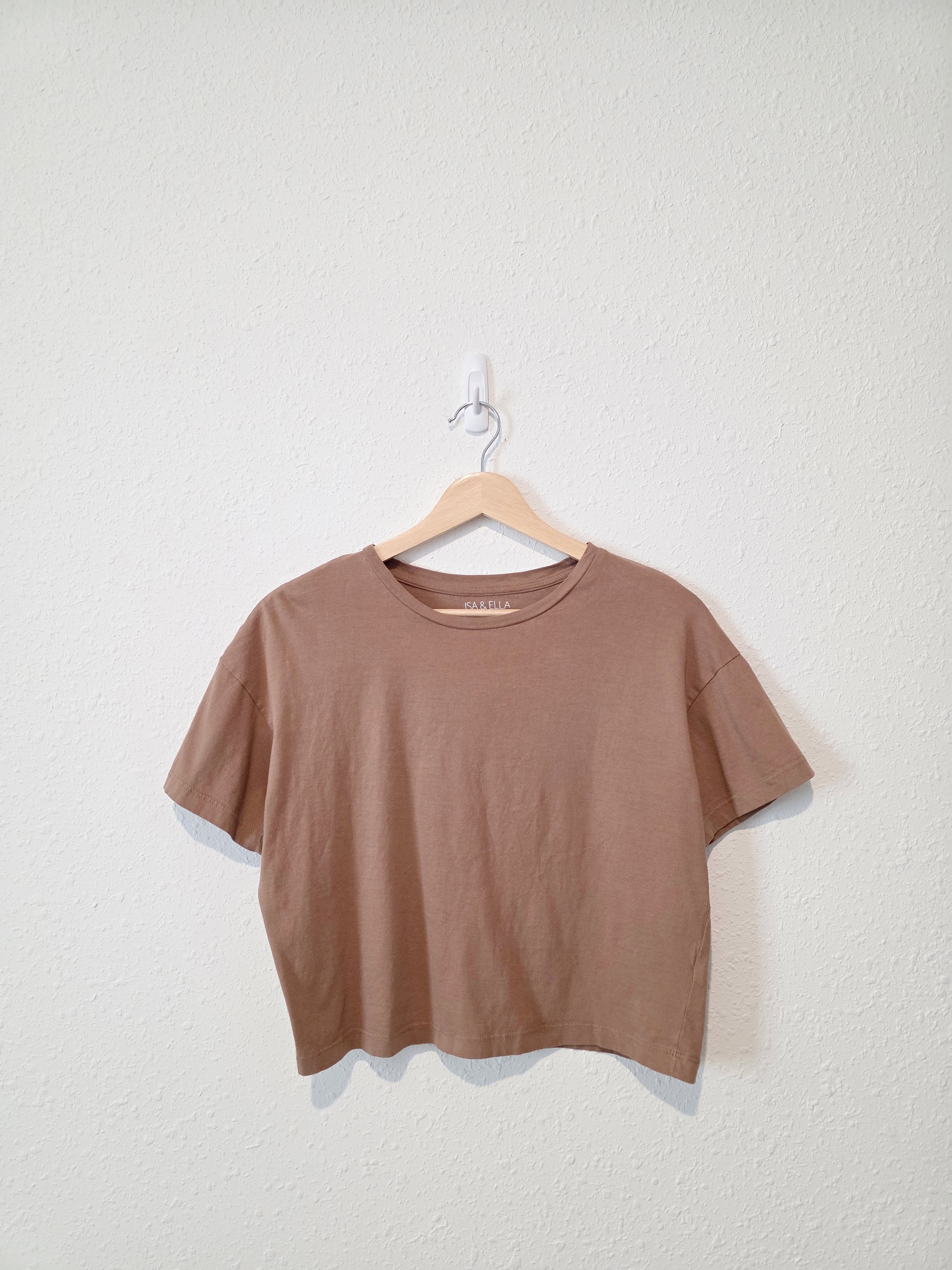 Brown Crop Crewneck Tee (L)