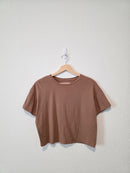 Brown Crop Crewneck Tee (L)
