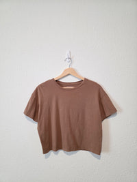 Brown Crop Crewneck Tee (L)