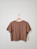 Brown Crop Crewneck Tee (L)