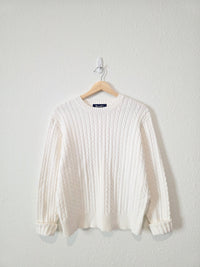 Vintage Cable Knit Crewneck Sweater (L)