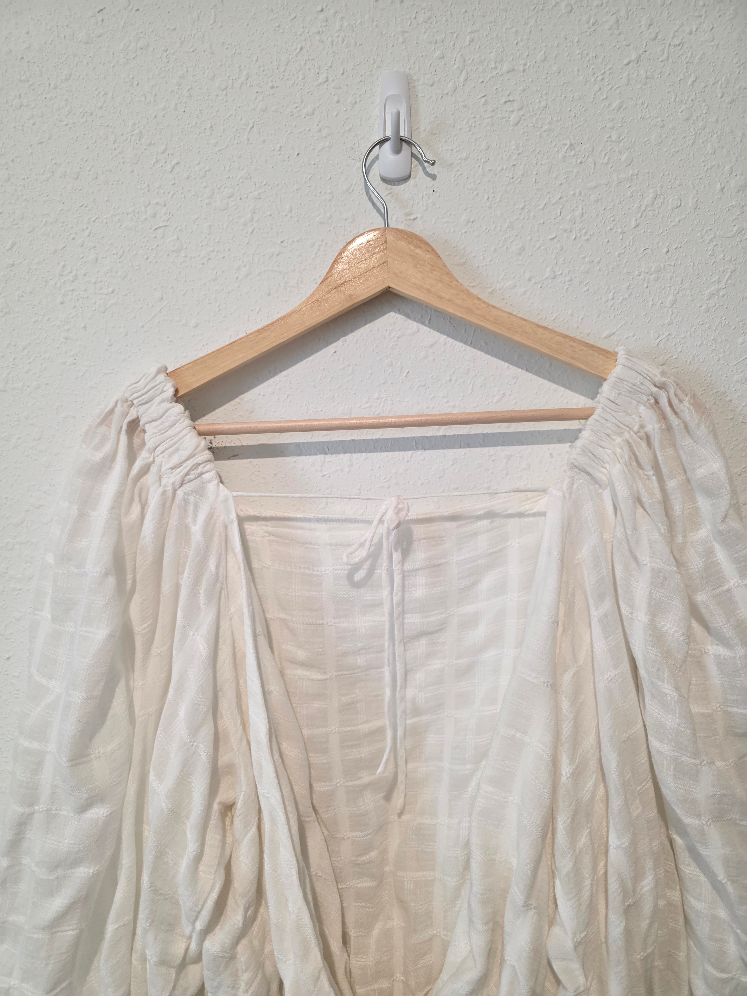 Free People Textured Puff Sleeve Top (S)