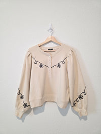 Rails Floral Puff Sleeve Sweatshirt (M)