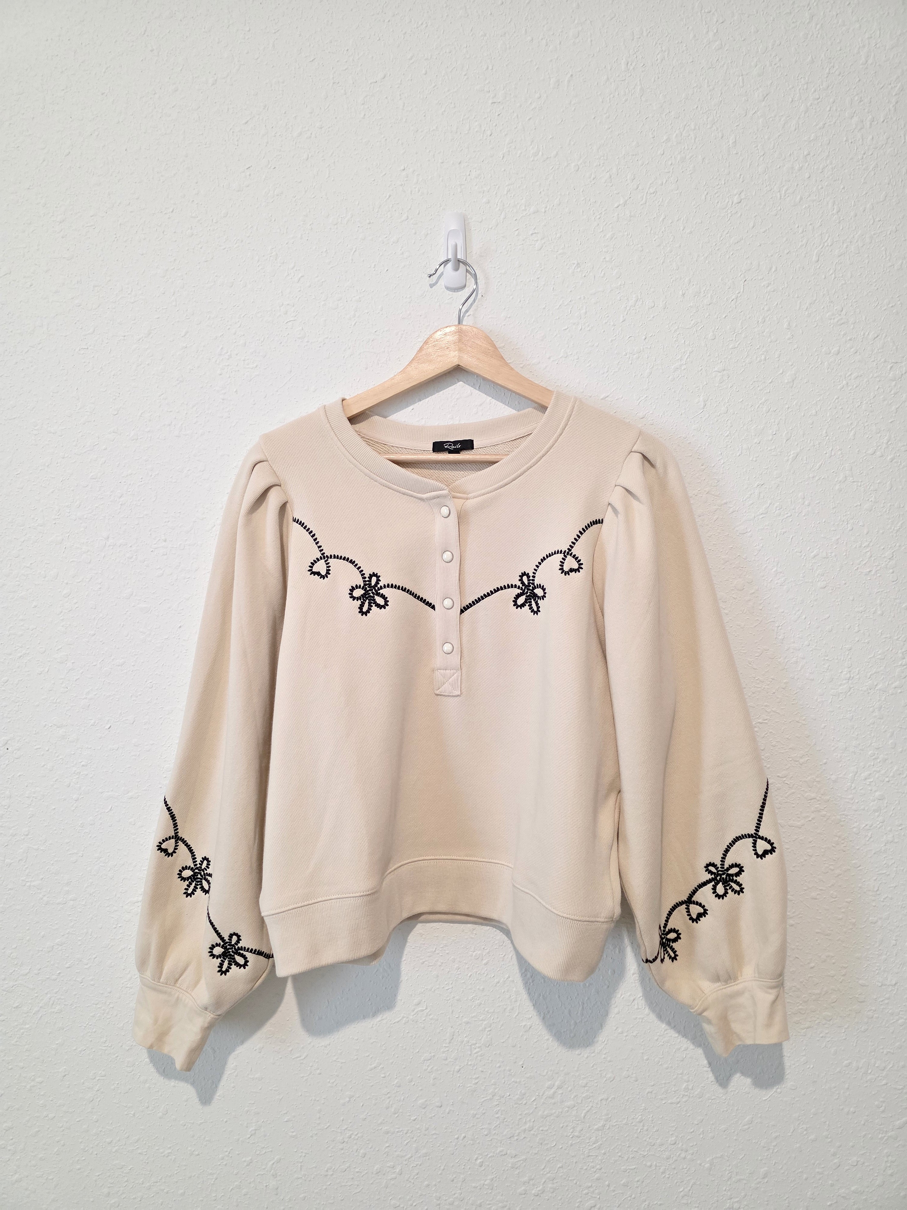 Rails Floral Puff Sleeve Sweatshirt (M)