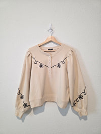 Rails Floral Puff Sleeve Sweatshirt (M)