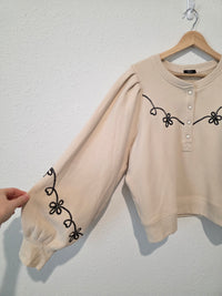 Rails Floral Puff Sleeve Sweatshirt (M)