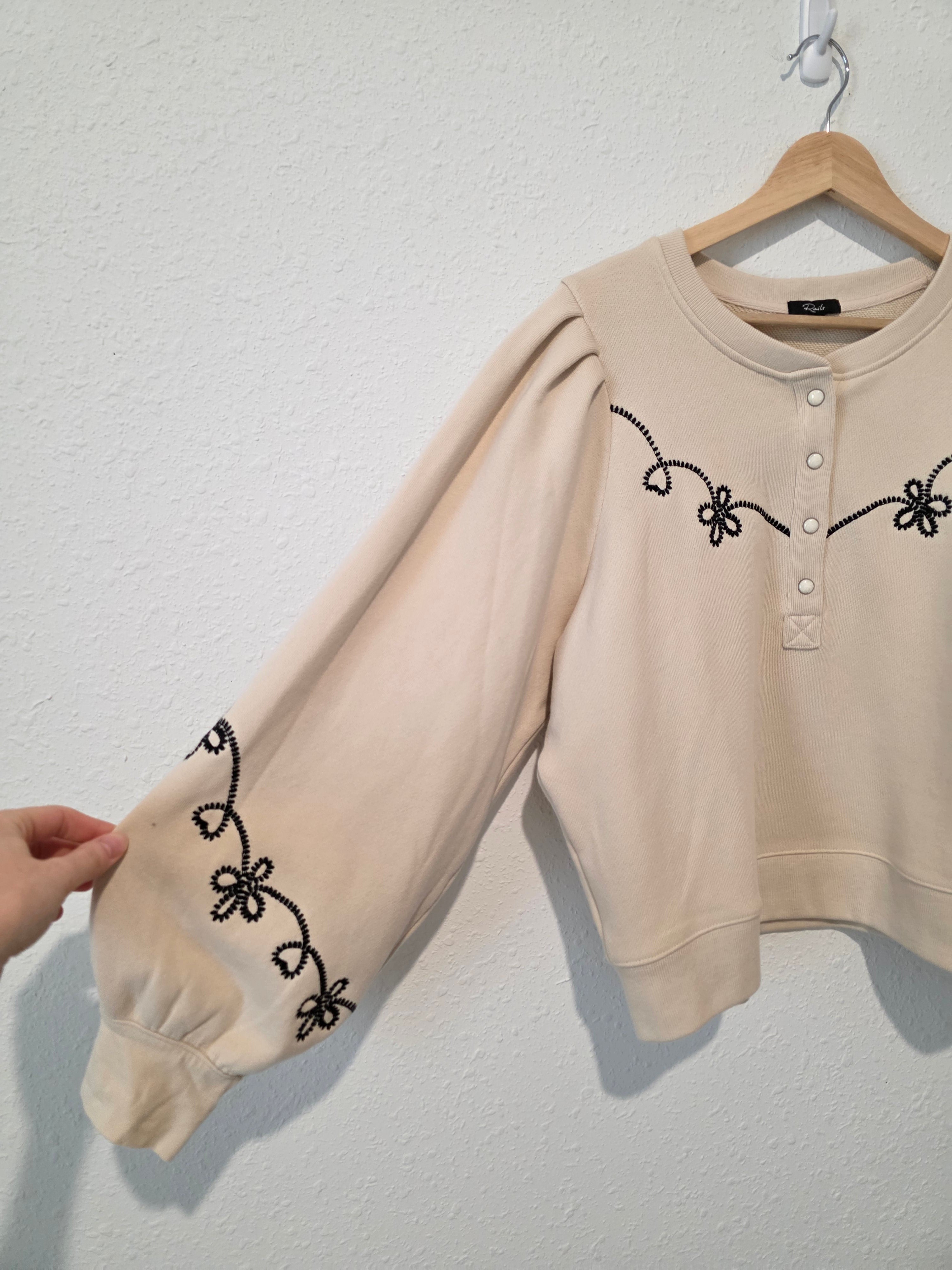 Rails Floral Puff Sleeve Sweatshirt (M)