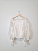 Free People Textured Puff Sleeve Top (S)