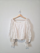 Free People Textured Puff Sleeve Top (S)