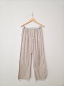Cotton Linen Striped Easy Pants (S)
