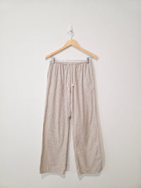 Cotton Linen Striped Easy Pants (S)
