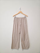 Cotton Linen Striped Easy Pants (S)