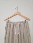 Cotton Linen Striped Easy Pants (S)