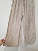 Cotton Linen Striped Easy Pants (S)