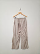 Cotton Linen Striped Easy Pants (S)