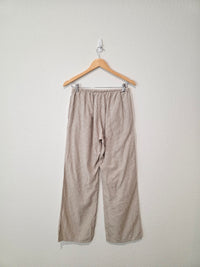 Cotton Linen Striped Easy Pants (S)