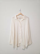 Linen Blend Oversized Button Up (S)