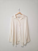 Linen Blend Oversized Button Up (S)