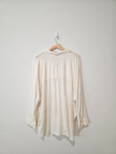Linen Blend Oversized Button Up (S)