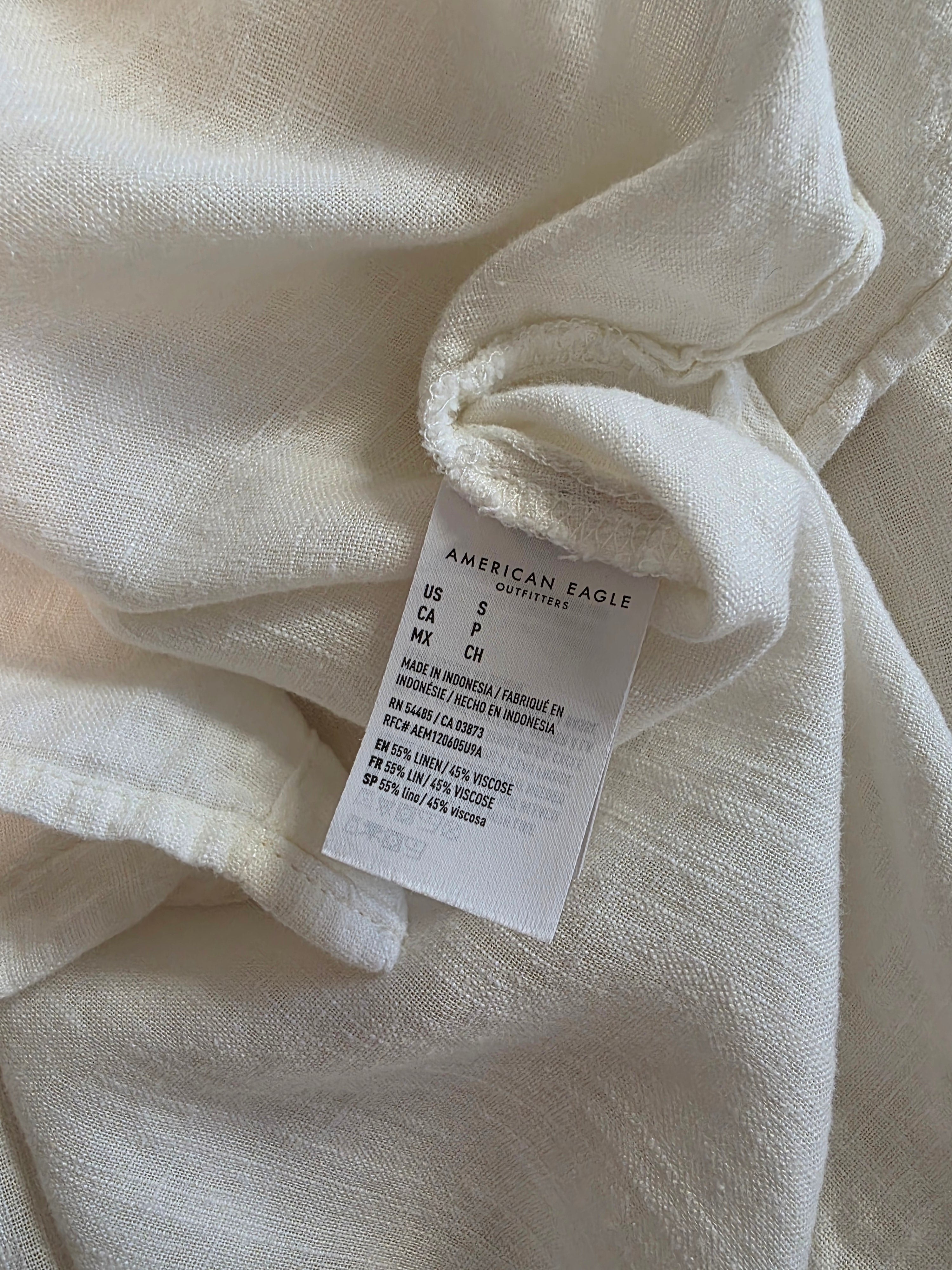 Linen Blend Oversized Button Up (S)