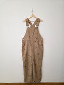Neutral Floral Corduroy Overalls (L)