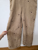 Neutral Floral Corduroy Overalls (L)
