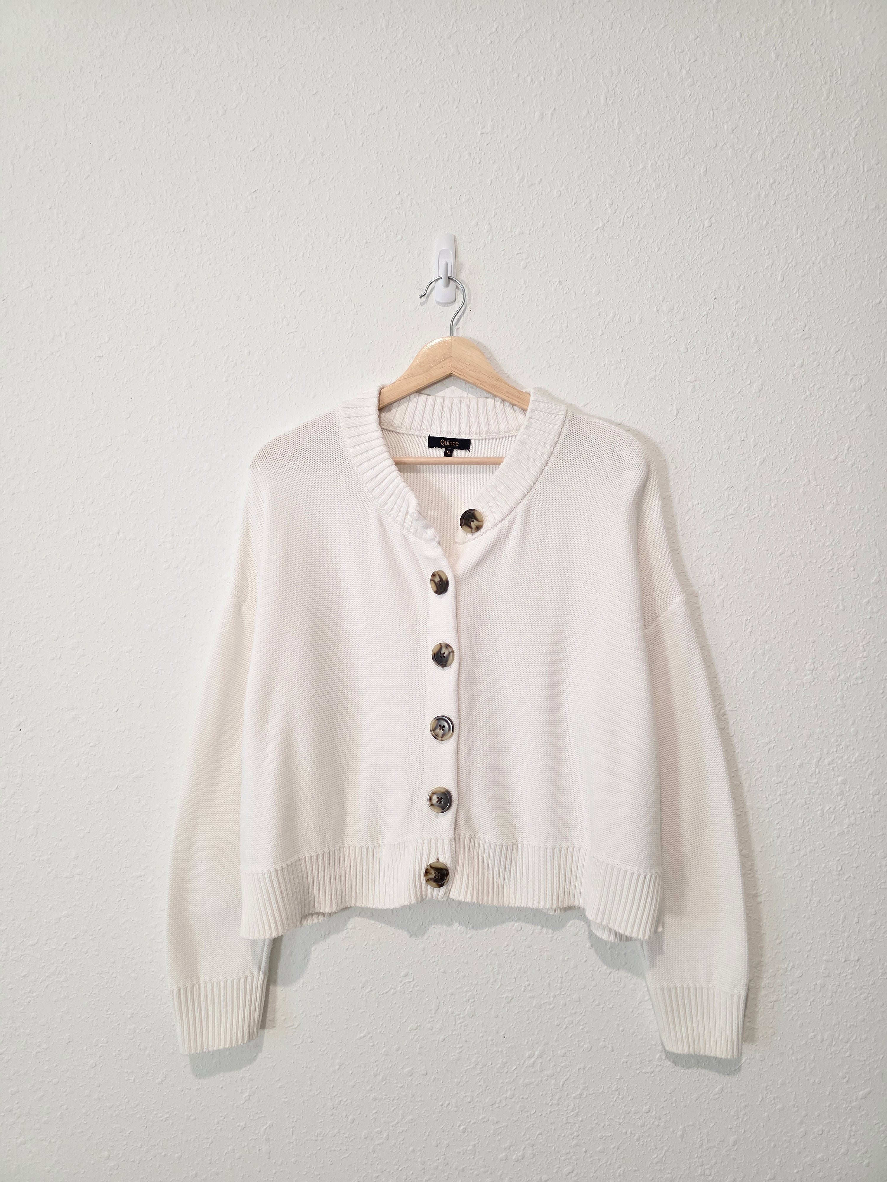 Quince Organic Cotton Boxy Cardigan (M)