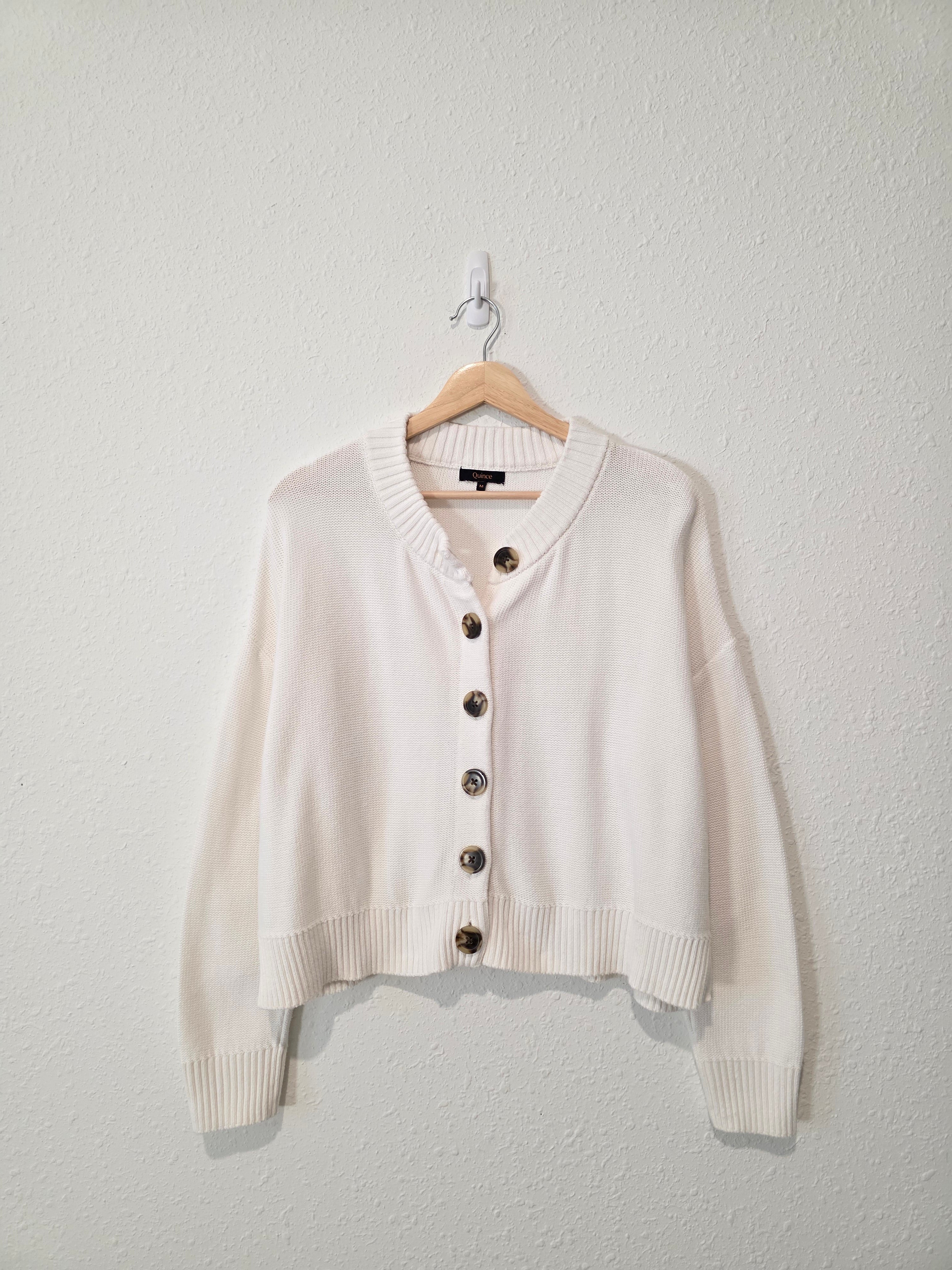 Quince Organic Cotton Boxy Cardigan (M)