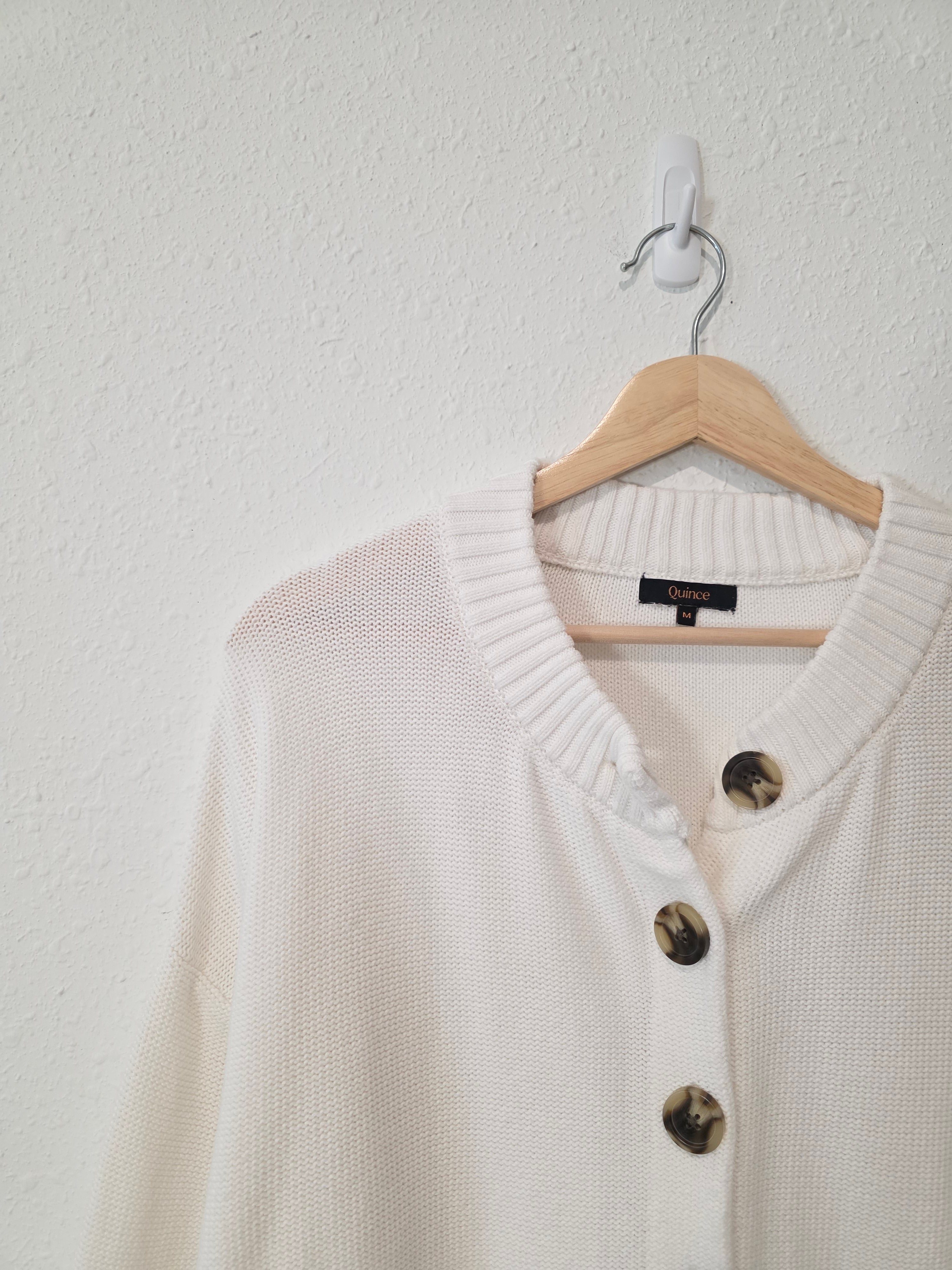 Quince Organic Cotton Boxy Cardigan (M)
