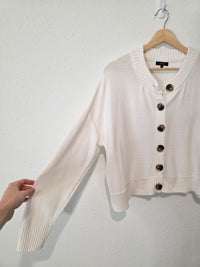 Quince Organic Cotton Boxy Cardigan (M)