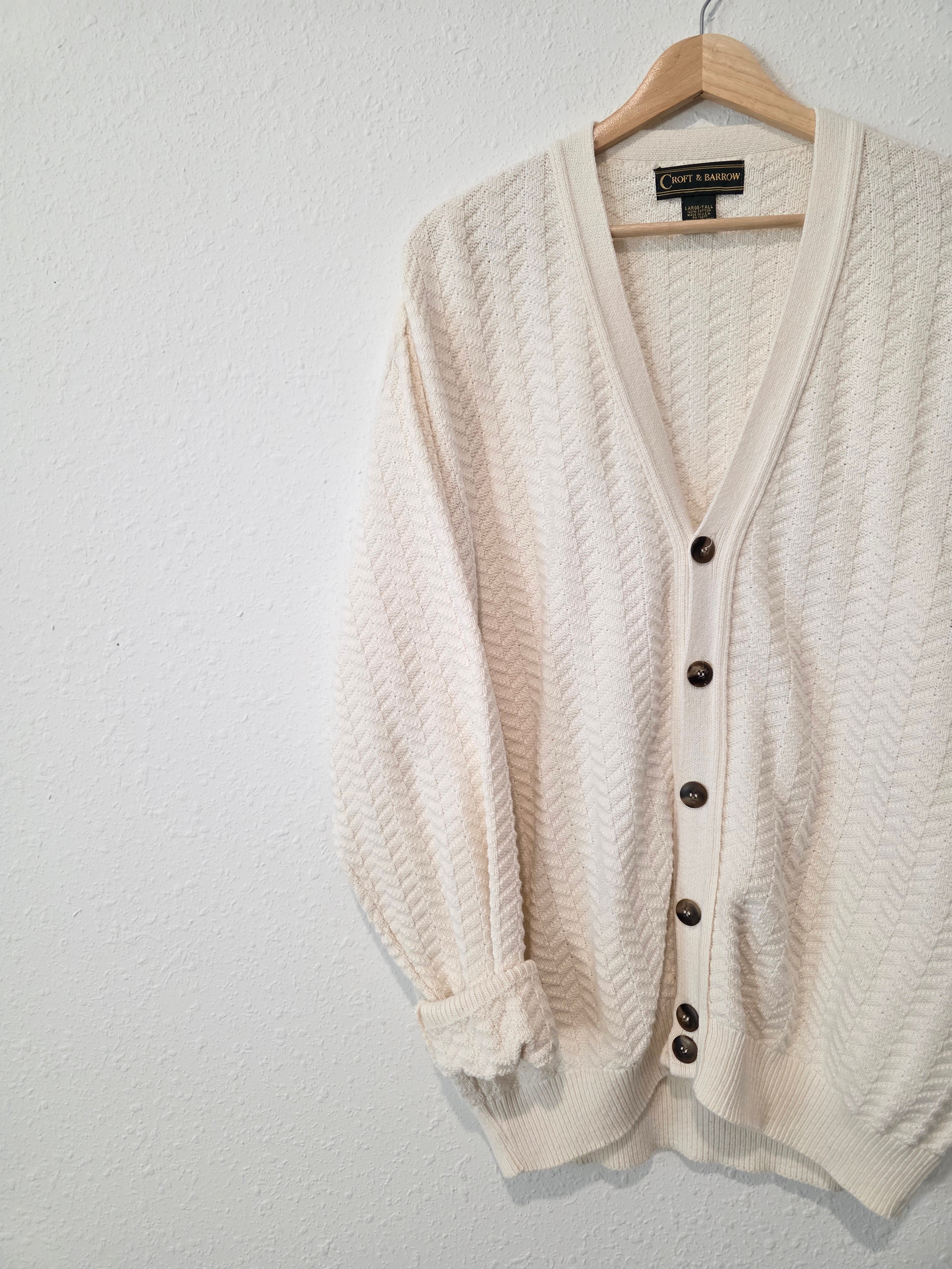 Vintage Chunky Cotton Cardigan (L)