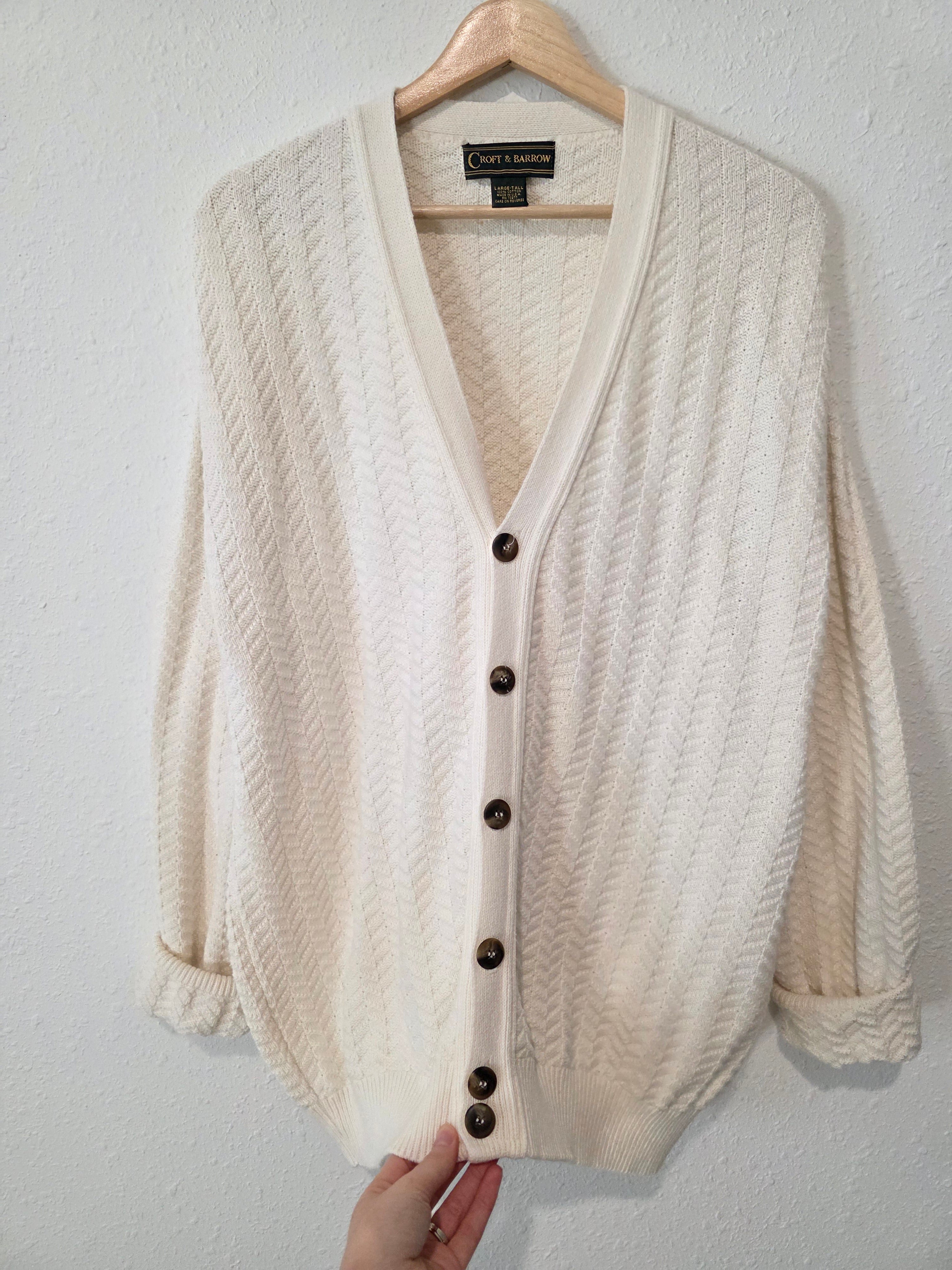 Vintage Chunky Cotton Cardigan (L)
