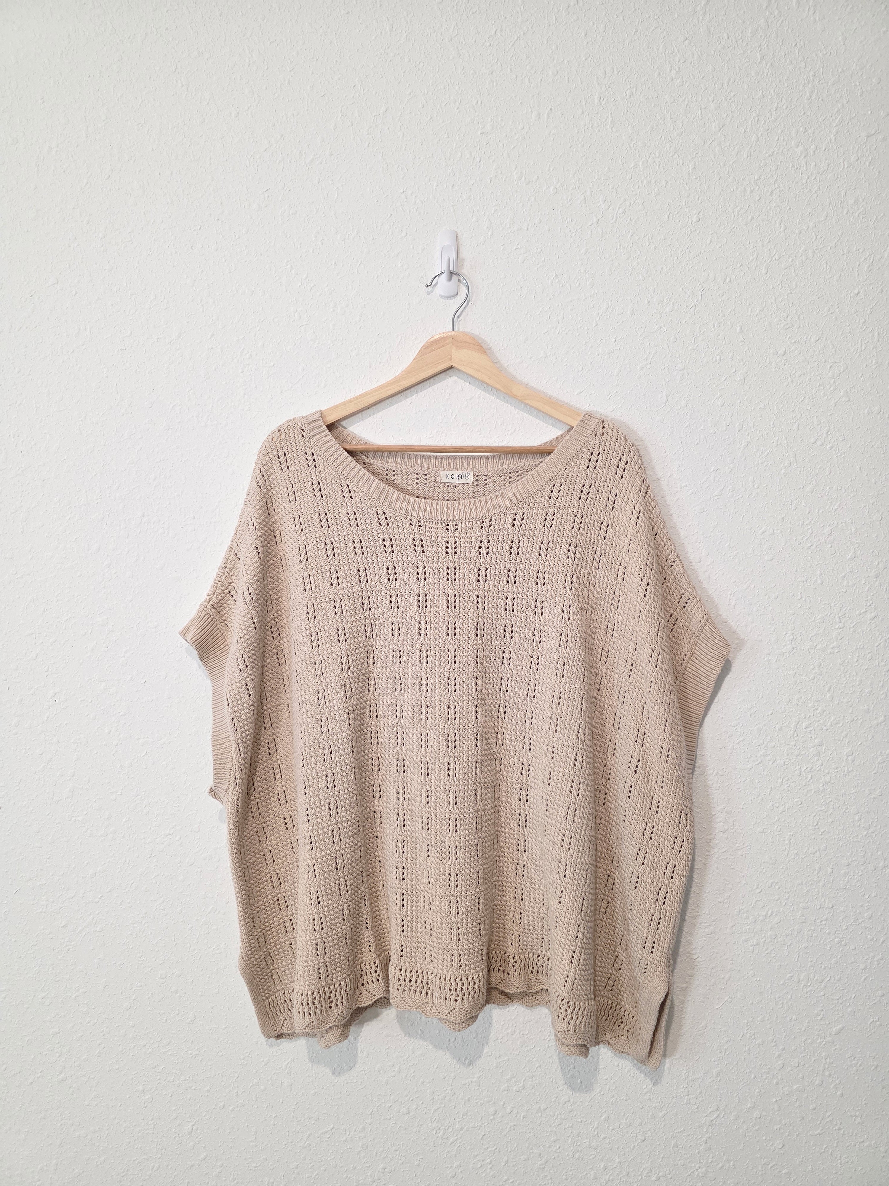 Neutral Textured Cotton Sweater (1X)